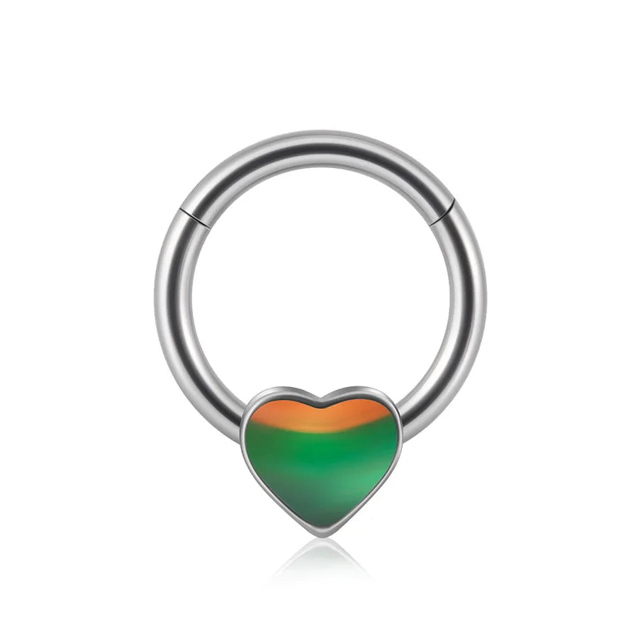 1 Piece Nose Rings & Studs Sweet Star Heart Shape Stainless Steel Plating Synthetic opal Resin Nose Rings & Studs