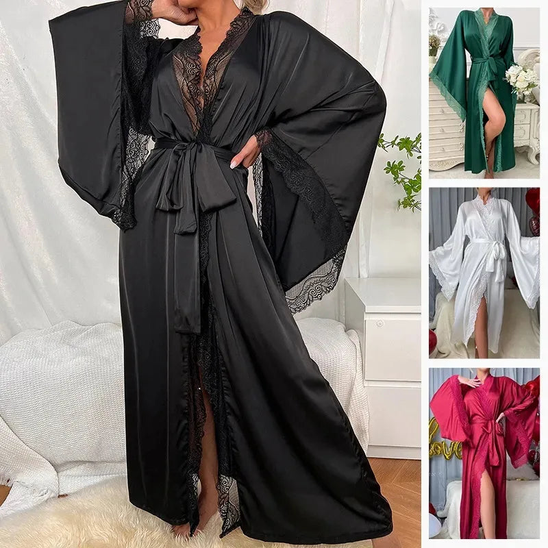 Indoor Home Daily Women's Luxurious Solid Color Ice silk Polyester Pajama Sets