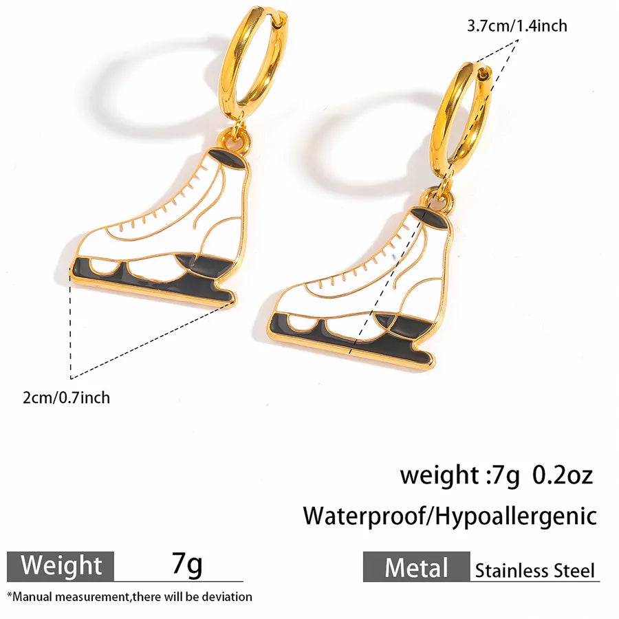 Christmas Santa Claus Ear Cuffs Titanium Steel 316L Quality Suitable For Commuting And Casual Occasions Drop Oil Earrings