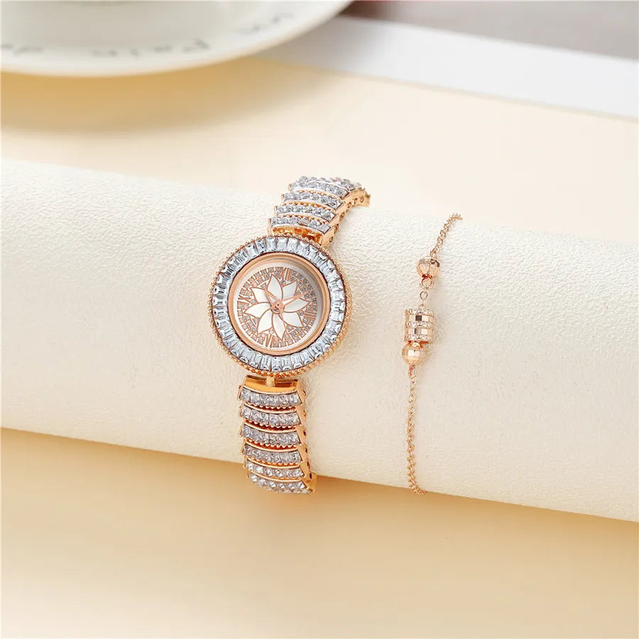 Casual Elegant Lotus Horseshoe Buckle Quartz Women's Watches