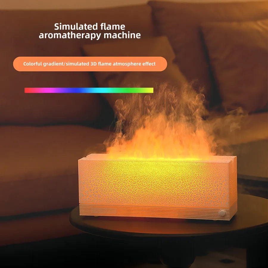 New creative crack flame aromatherapy machine household colorful humidifier household bedroom flame humidifier desktop