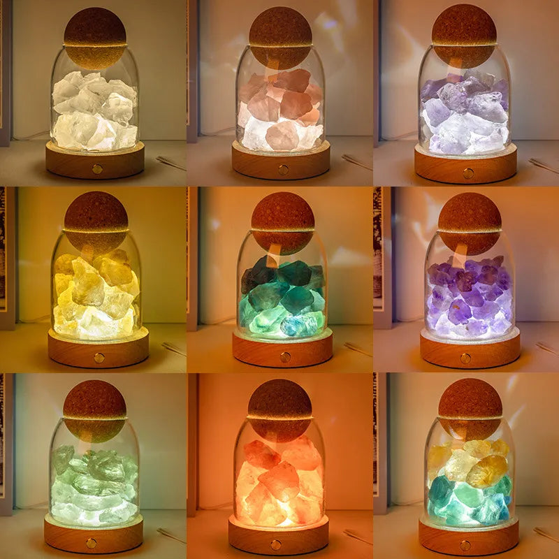 Chinoiserie Retro Geometric Crystal Ornaments Aromatherapy Small Night Lamp Lighting Accessories