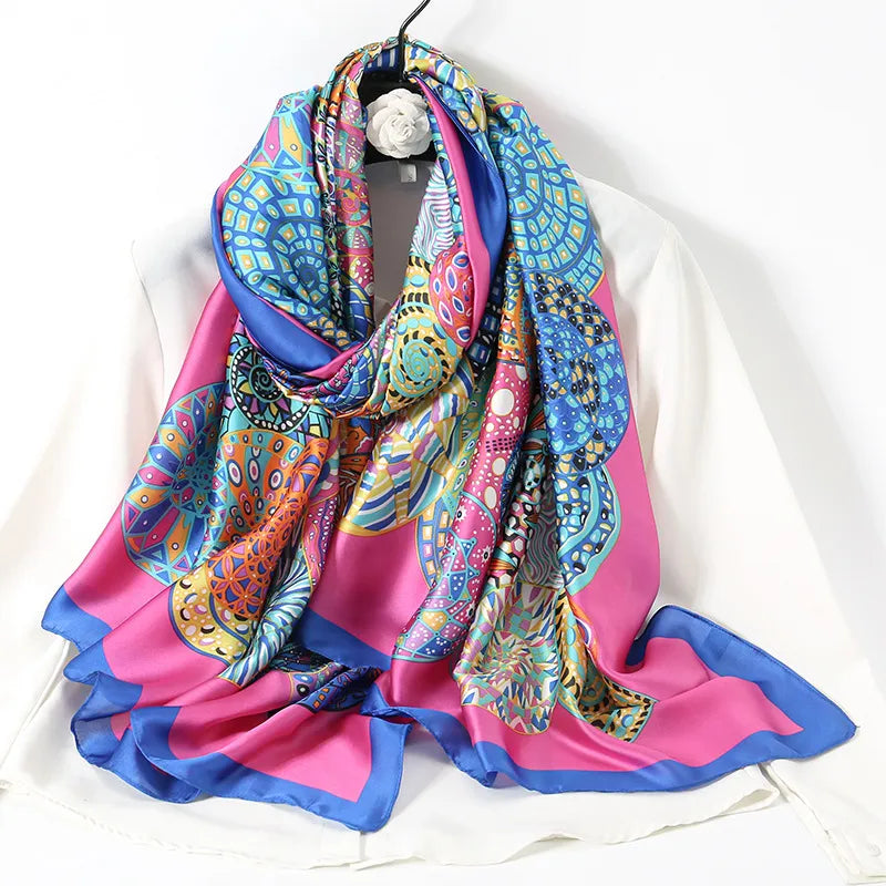 women's lady flower cloud brocade printing scarf