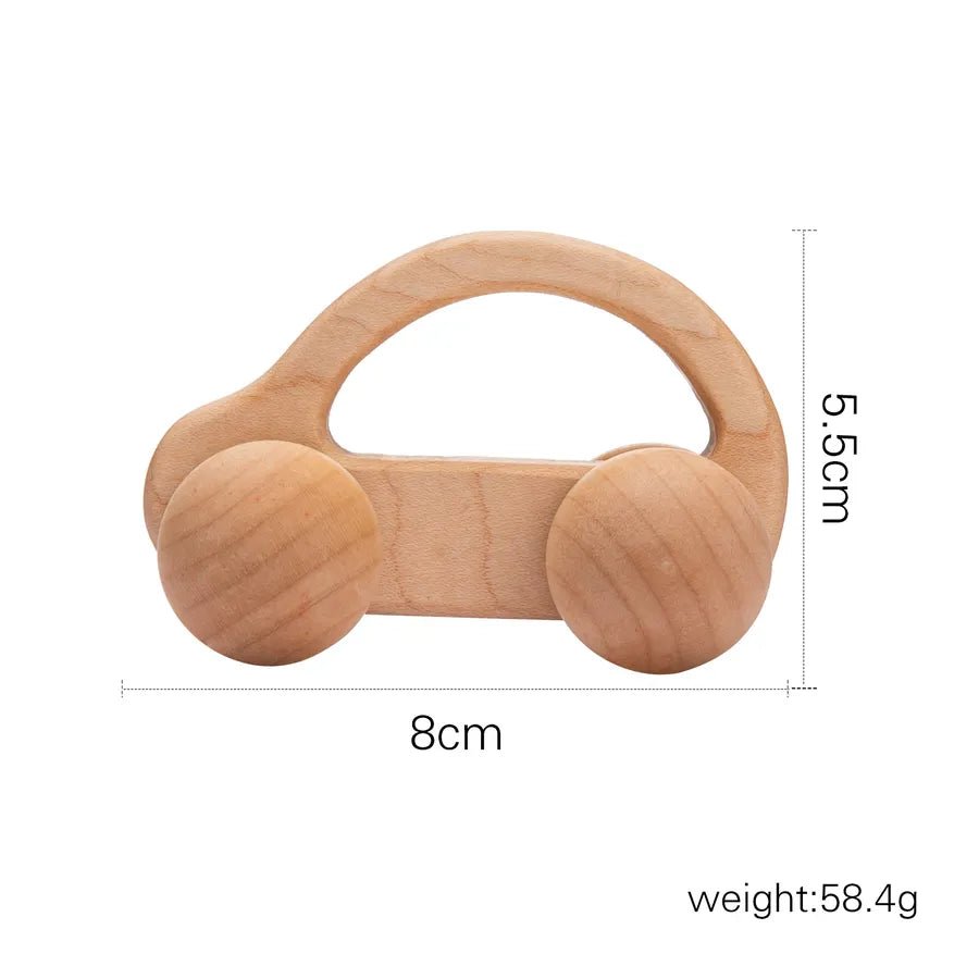 Walnut Wooden Mini Color Car Children's Early Education Educational Building Blocks Toys Baby Cart