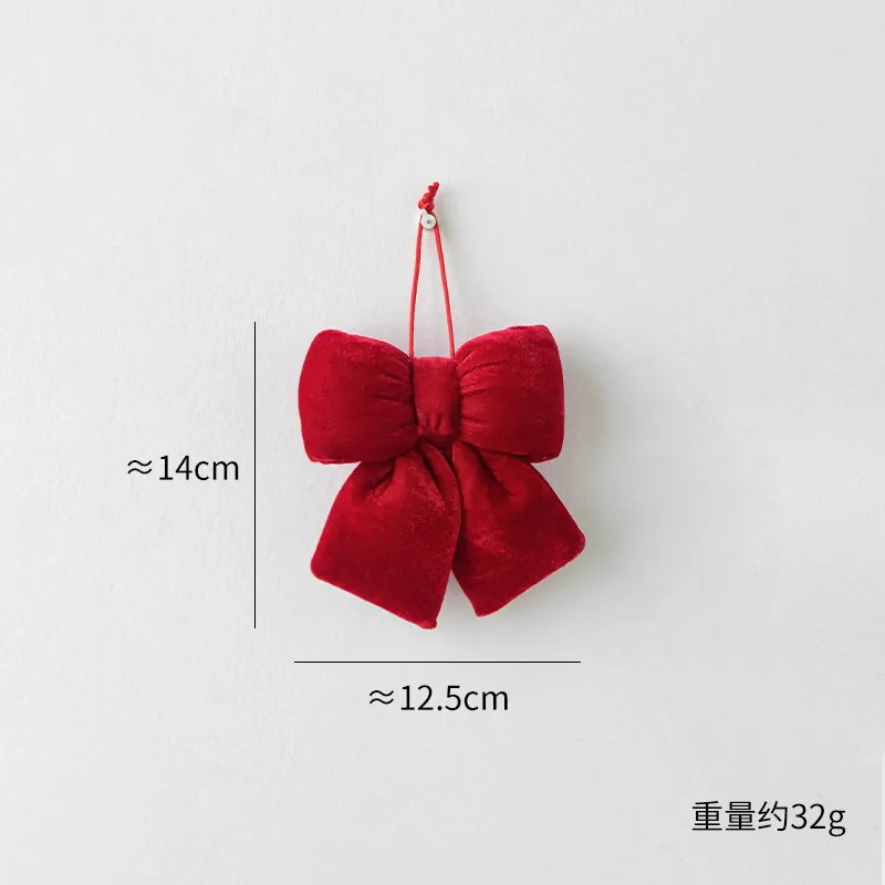 Nuchi Large Velvet Christmas Decoration 3D Christmas Tree Ornament DIY Embroidery Festive Butterfly Knot Holiday Craft