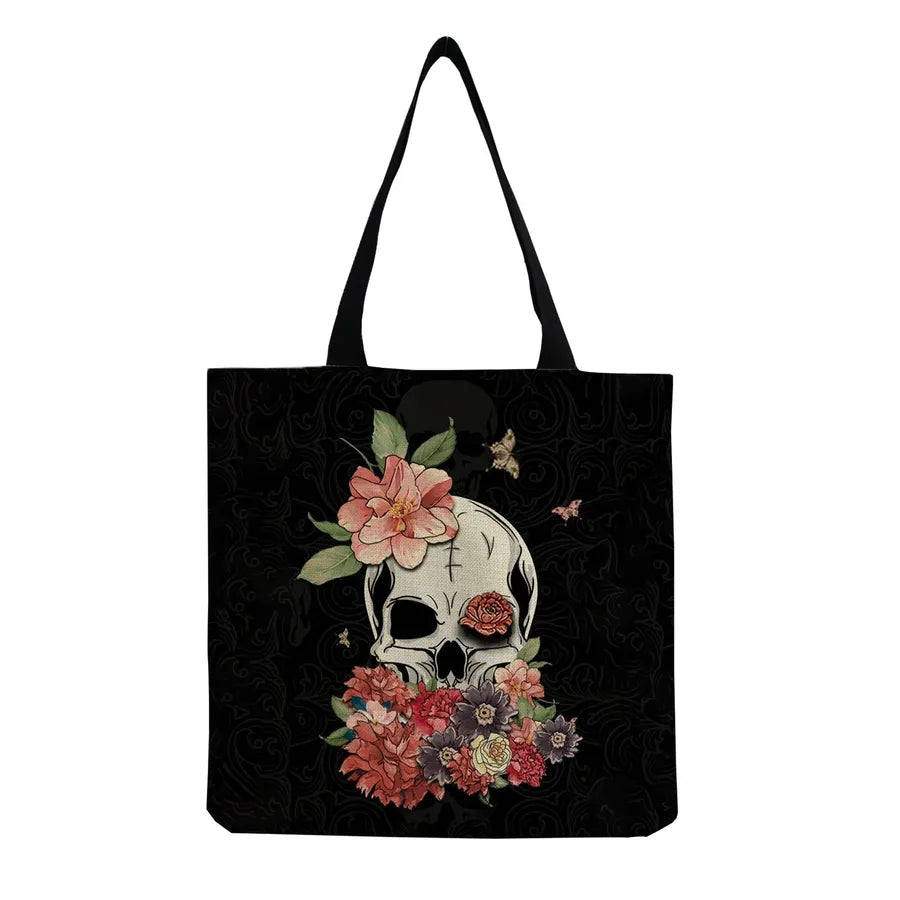 Unisex Casual Punk Skull Shopping bags