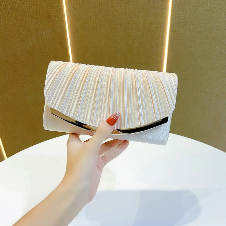 Elegant Diamond Embedded Evening Bag Versatile Ladies Clutch Crossbody Shoulder Bag Polyester Material Envelope Shape