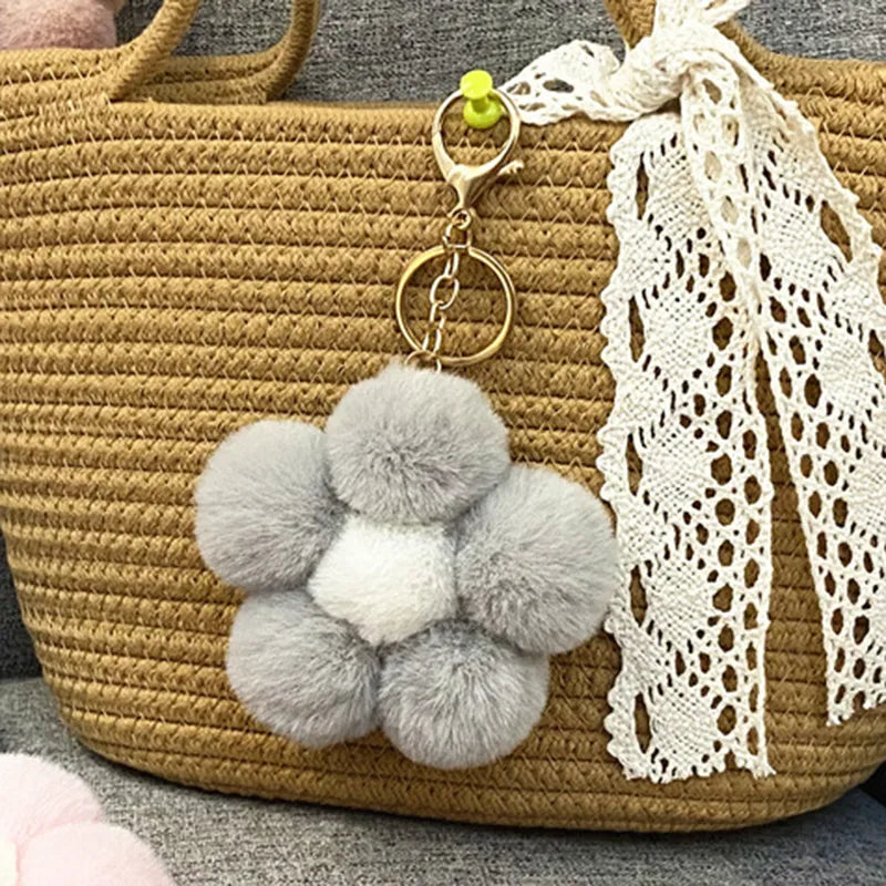cute flower metal keychain