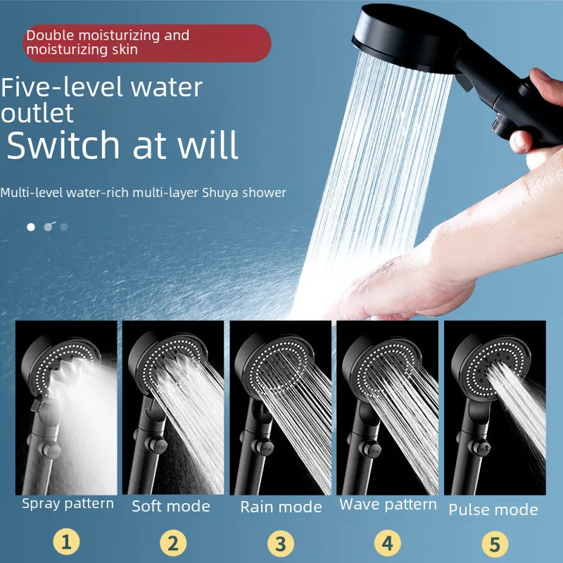 Pressurized Shower Nozzle Handheld Shower Set Shower Bath Heater Pressurized Rain Shower Head Bath Water Heater