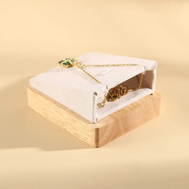 Basic Modern Style Classic Style Geometric solid wood Flannel Jewelry Display Jewelry Rack