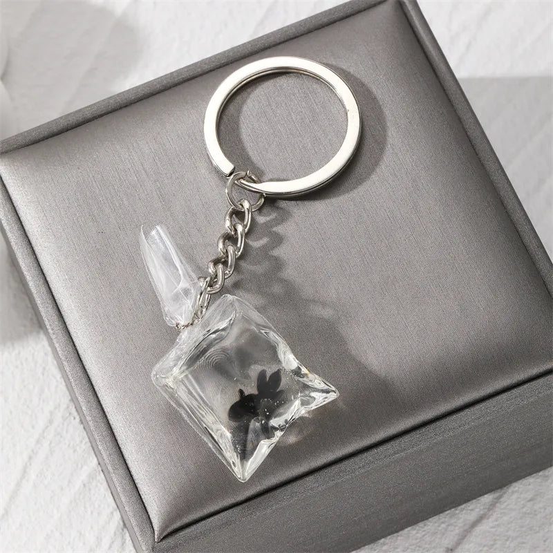 casual vintage style simple style fish resin bag pendant keychain