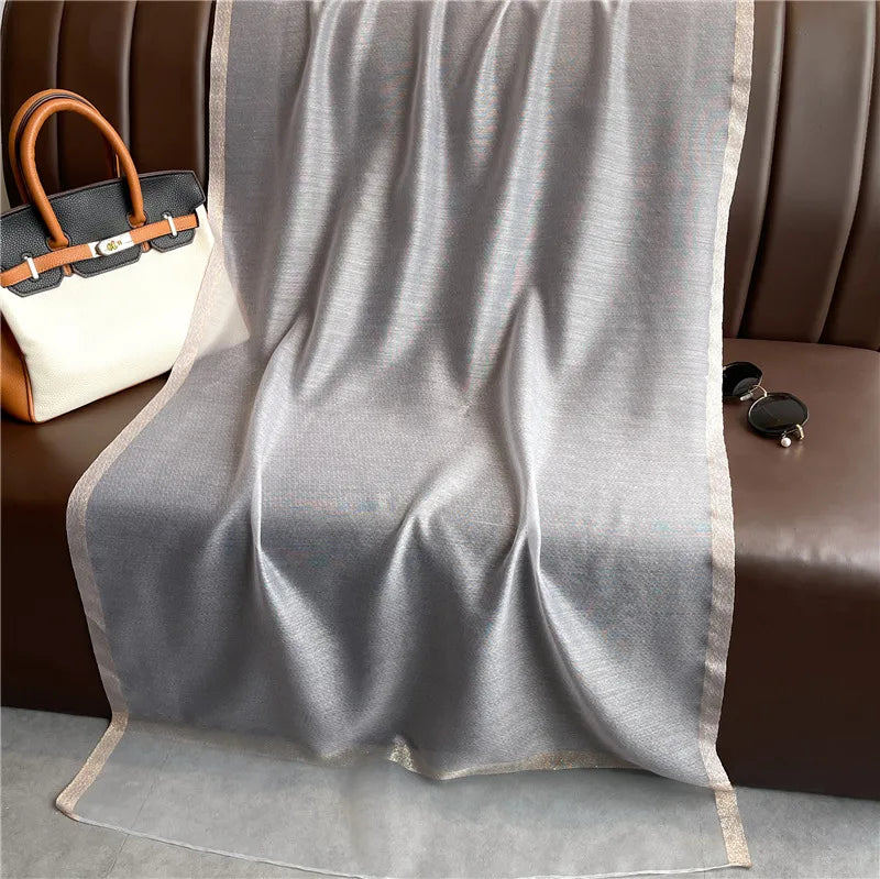 women's elegant solid color polyester scarf
