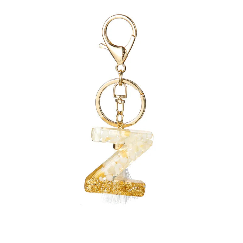 Elegant Letter Tassel Resin Unisex Unisex Keychain