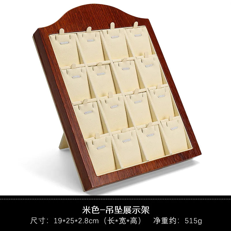 Wood Grain 3D Ring Display Stand Jewelry Earring Pendant Ear Ring Showcase Wooden Material UV Craftsmanship Jewelry Organizer