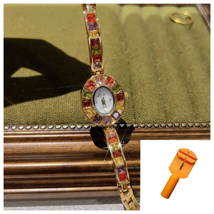 Shiny Geometric Jewelry Buckle Quartz Watch Women's Watches