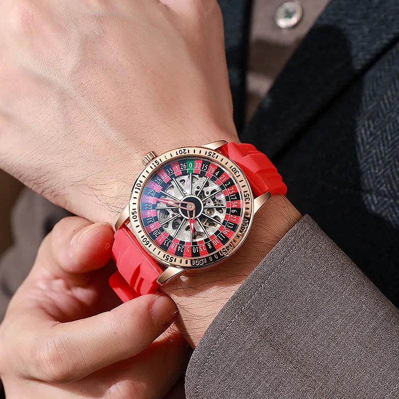 Casual Geometric Double Side Snaps Mechanical Watch Men's Watches