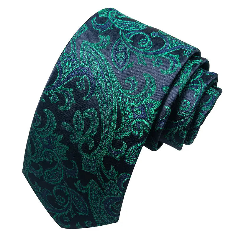 business formal solid color cashew nuts flower polyester yarn men's tie