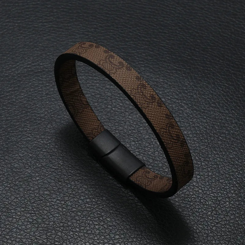 Simple Fashion European and American Style Bracelet Foreign Trade Printed Pattern Stripe Magnetic Buckle Bracelet Yiwu Factory Direct Sales