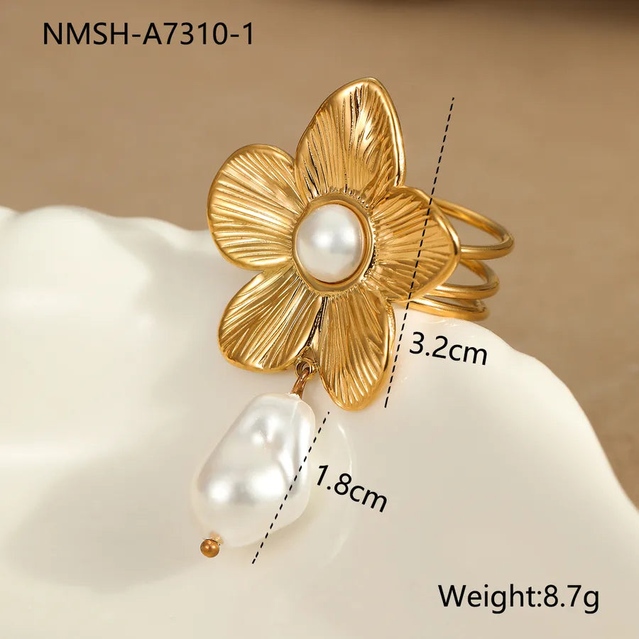 Wholesale Jewelry IG Style Elegant Glam Flower Butterfly Bow Knot 304 Stainless Steel Open Rings