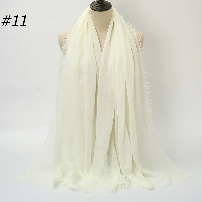 fashion solid color cotton pashmina scarves