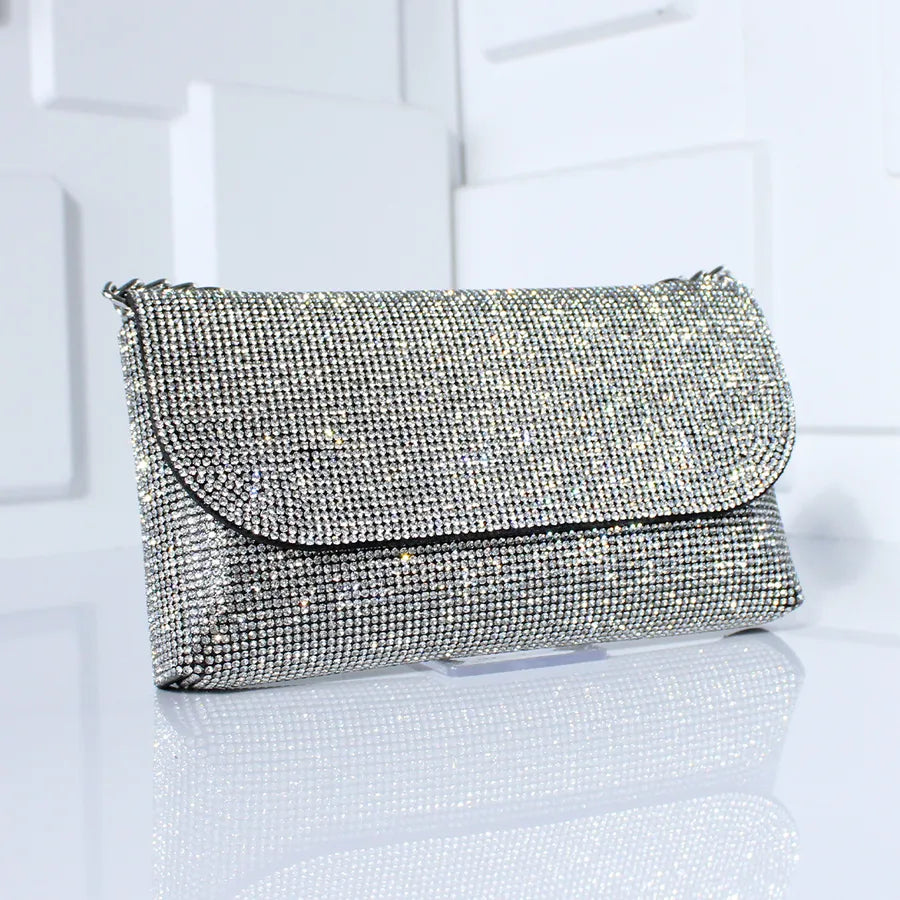 Black Silver Champagne Pu Leather Solid Color Square Evening Bags