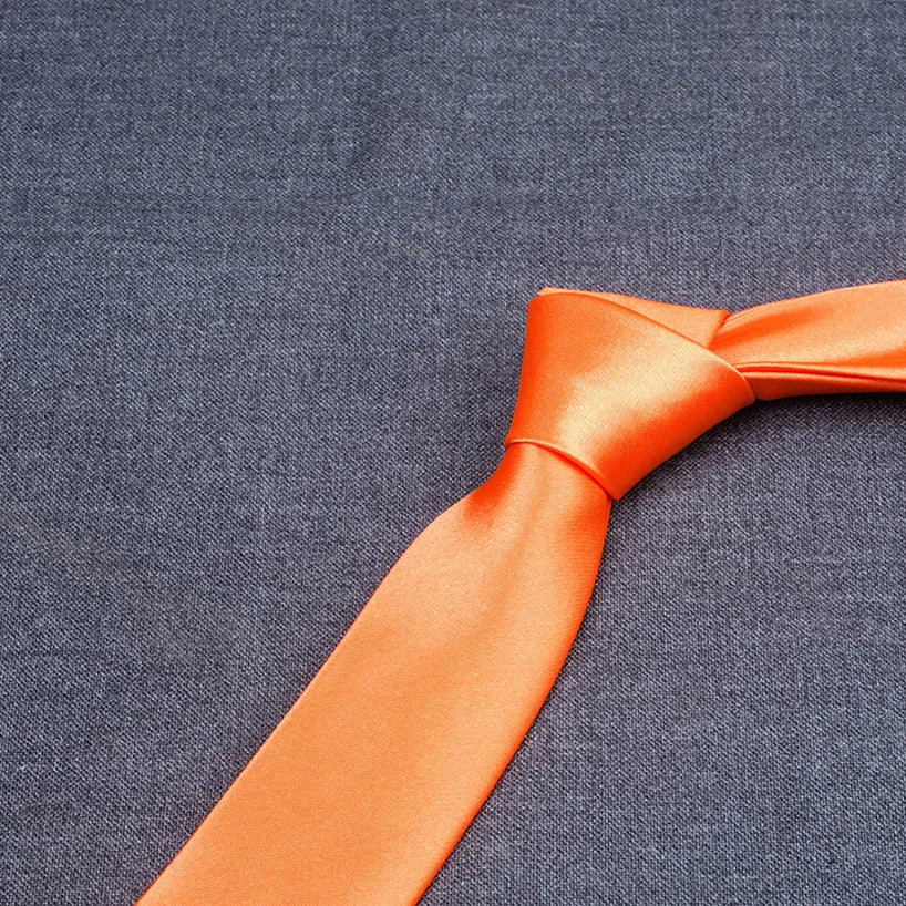 formal solid color polyester satin unisex tie