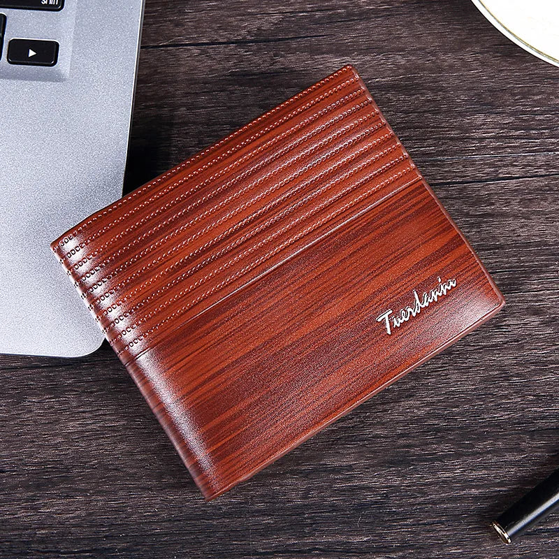 men's solid color pu leather open wallets