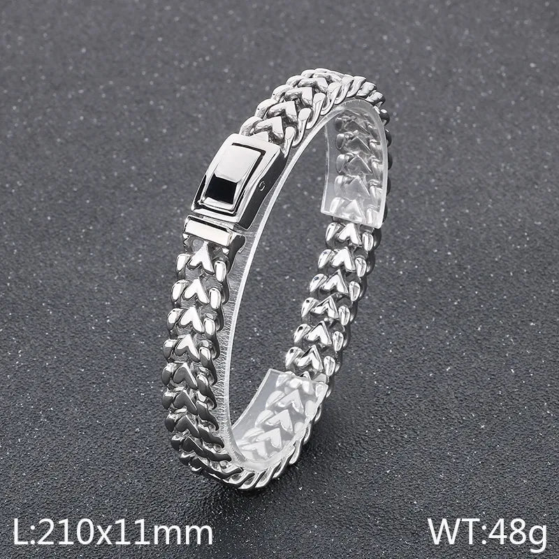 Simple Style Geometric Solid Color 304 Stainless Steel 18K Gold Plated Men's Bracelets
