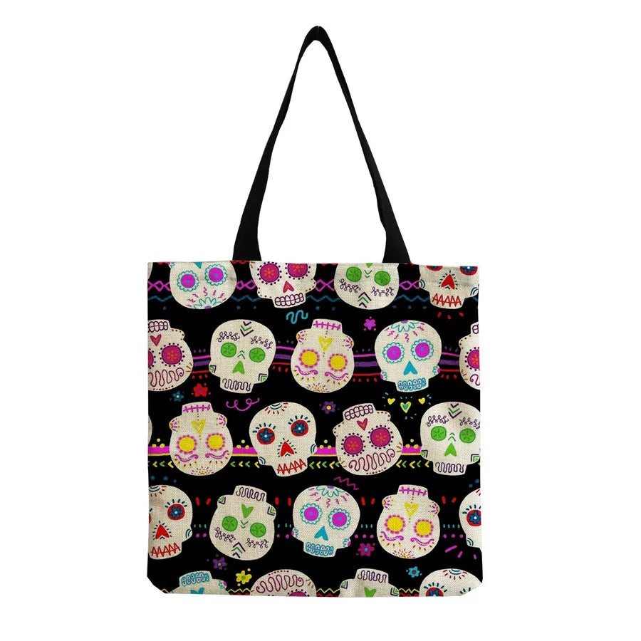 Unisex Casual Punk Skull Shopping bags