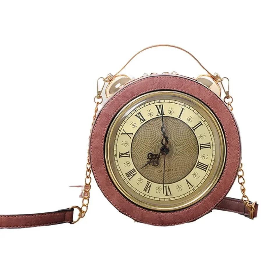 Vintage Handbag Round Clock Bag