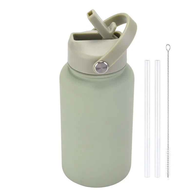 casual solid color stainless steel water bottles