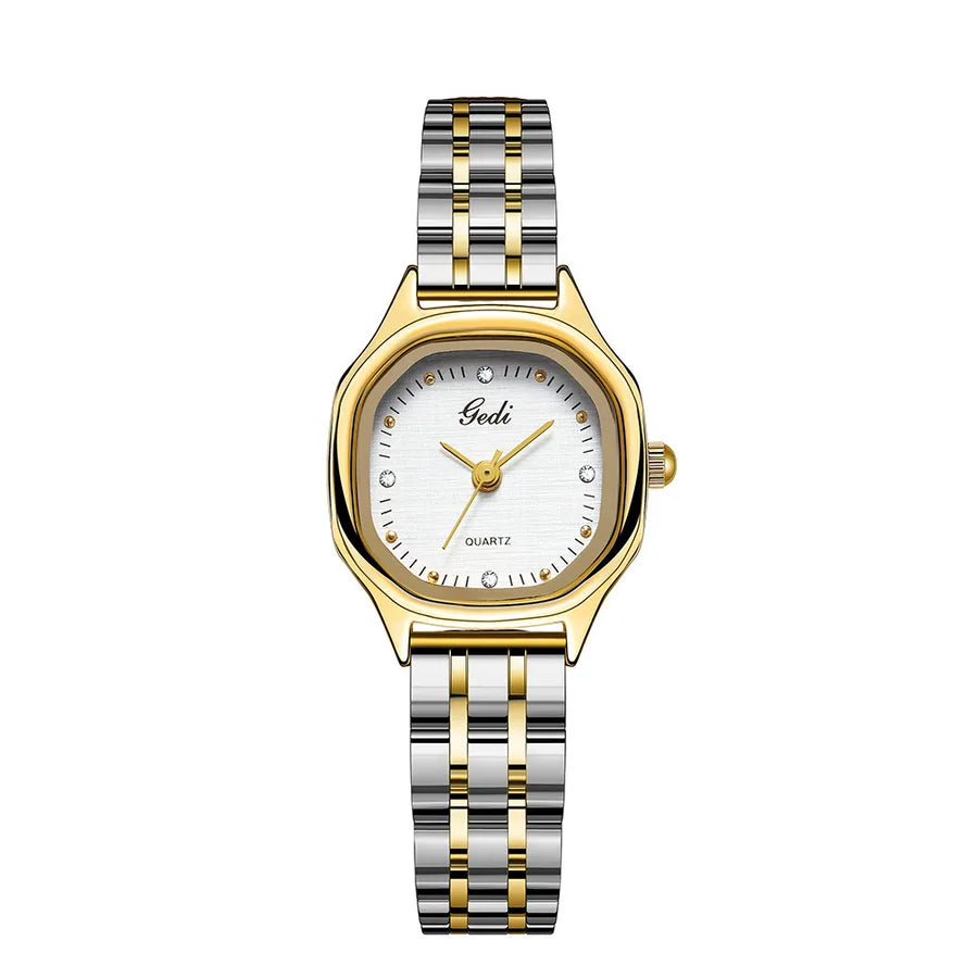 retro solid color butterfly double snap quartz women's watches