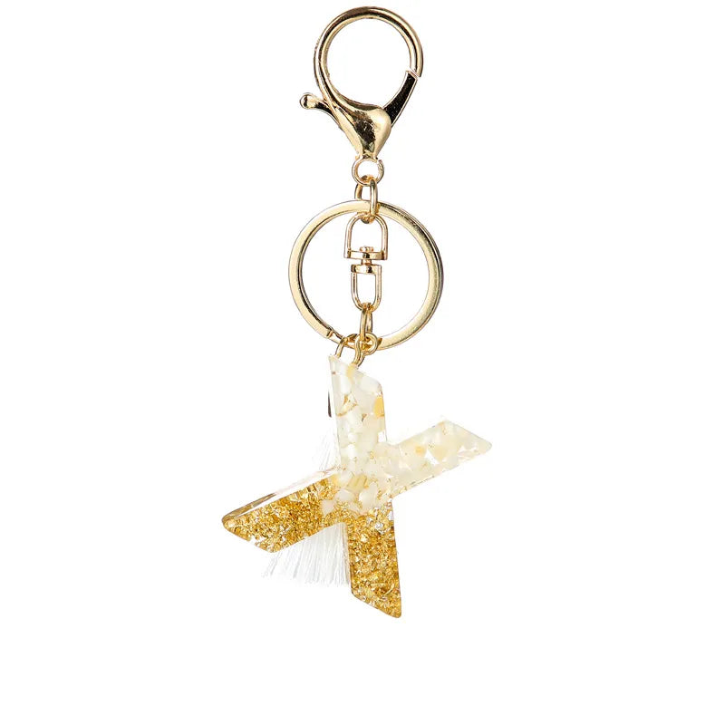 Elegant Letter Tassel Resin Unisex Unisex Keychain