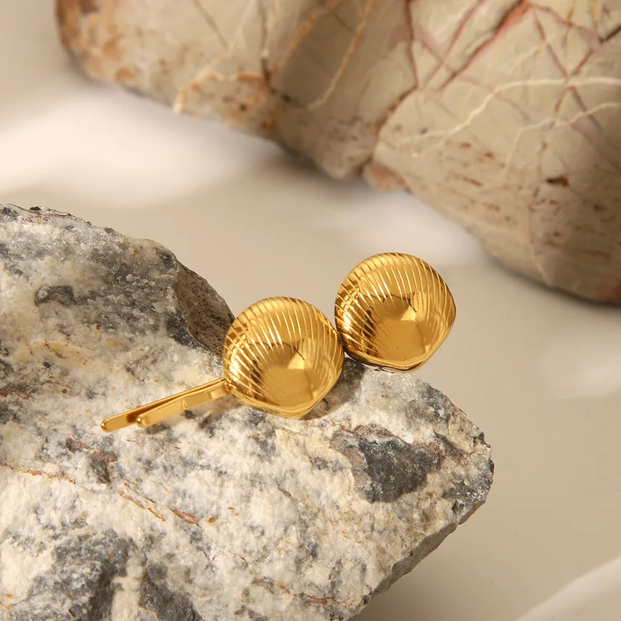 Pastoral Simple Style Women's Flower Shell 304 Stainless Steel Zircon Hair Clip