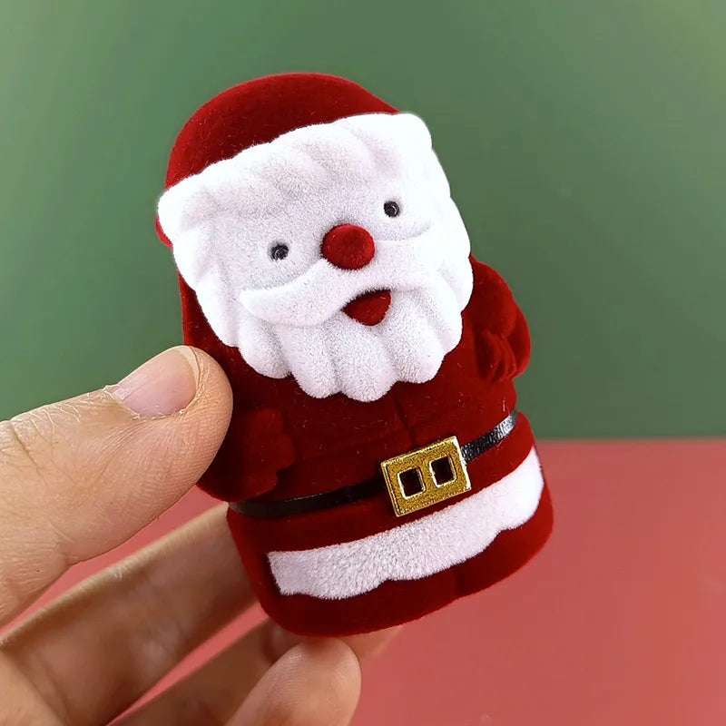 Christmas Eve Cartoon Mini Jewelry Box Ring Earrings Gift Box Fashion Composite Material Jewelry Packaging