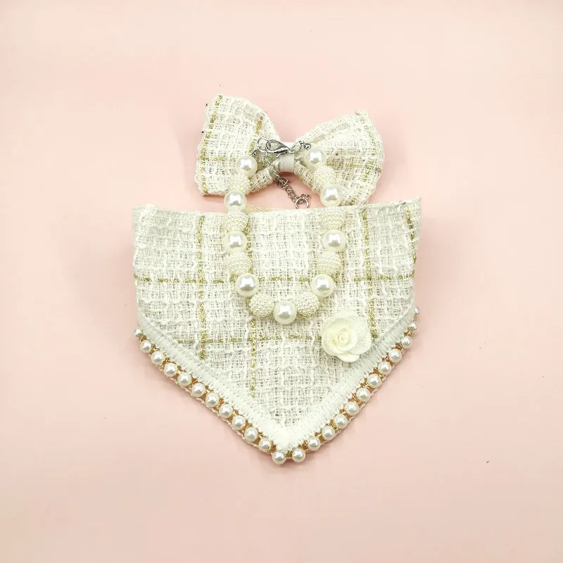 sweet polyester bow knot pet scarf