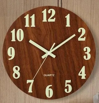 Retro Round Wood pendant Wall Clock Artificial Decorations