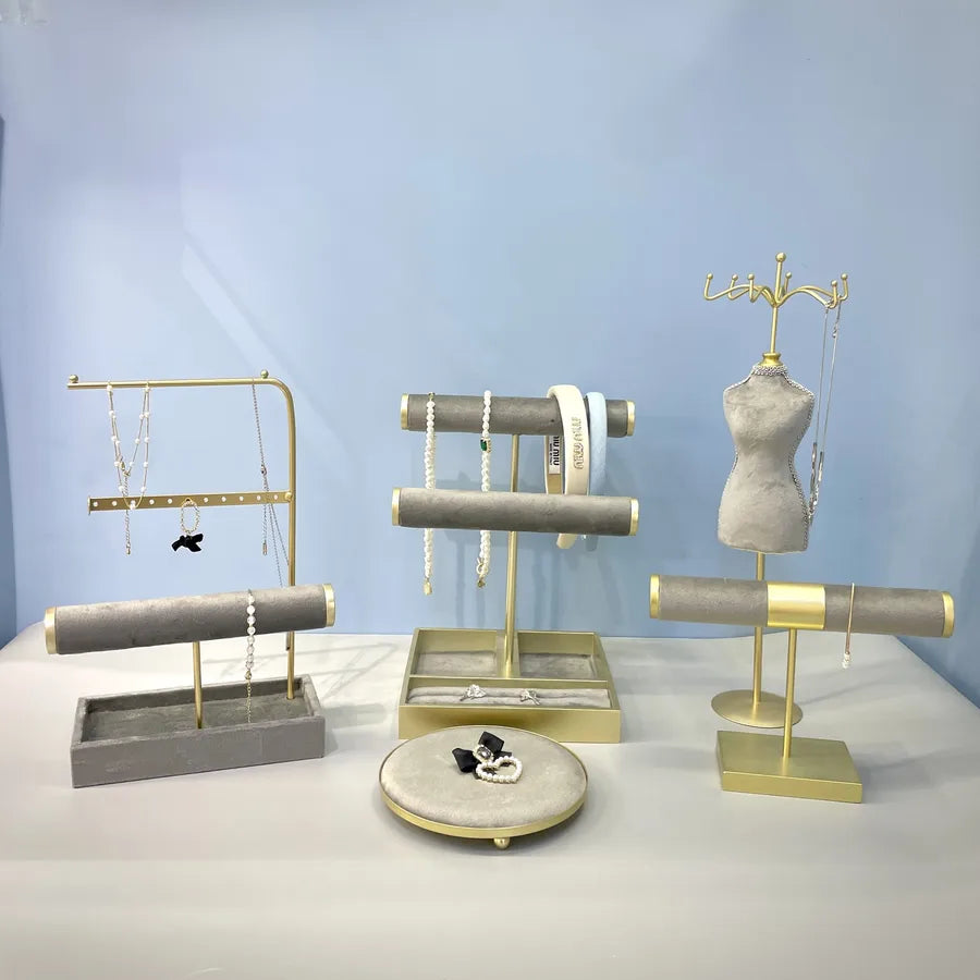 Metal Jewelry Rack Necklace Display Stand Jewelry Display Earring Organizer Jewelry Display Shelf High Sense Ornament Rack