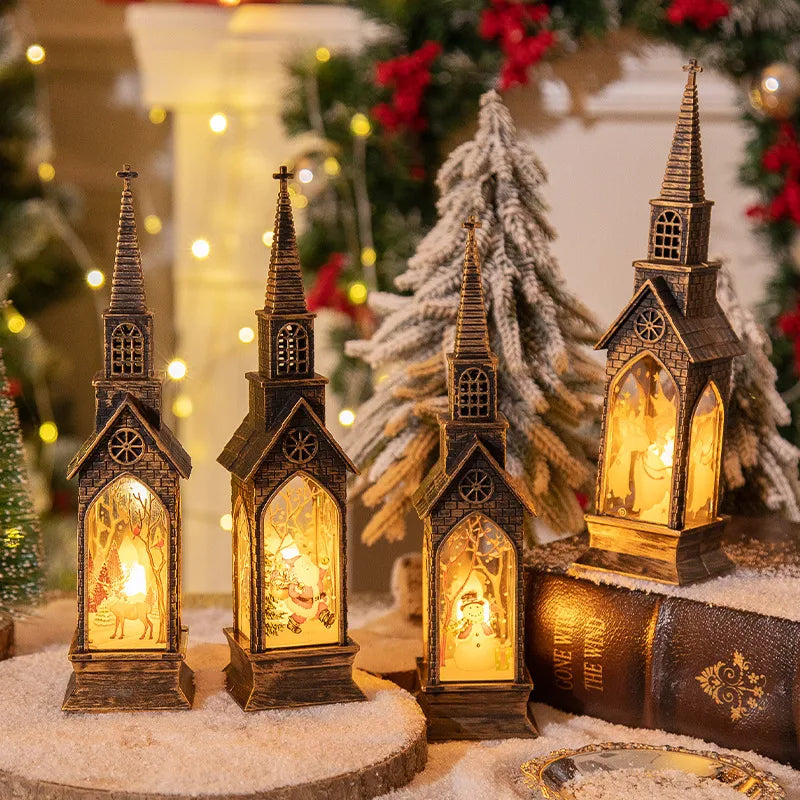 Christmas Cute Santa Claus Snowman Elk PVC Party Night Lights