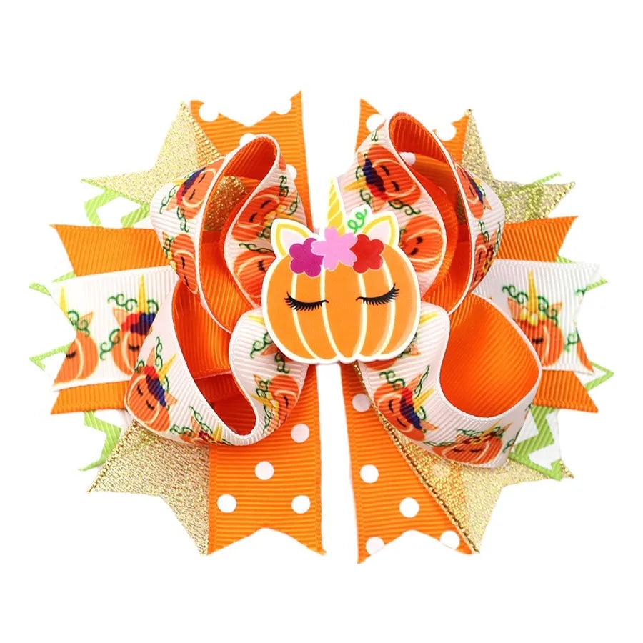 Halloween Pumpkin Skeleton Bat Hair Clip Cartoon Night Horror Movie Hair Accessories For Children