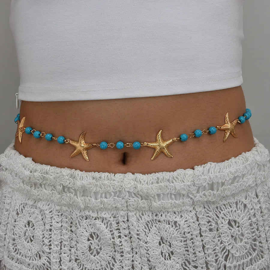 Summer New Summer Beach Turquoise Starfish Waist Chain Bohemian Ocean Travel Sexy Body Chain