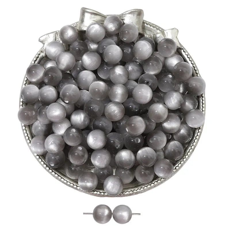 8/10/12 resin imitation cat eye beads handmade DIY jewelry accessories bracelet necklace beaded loose beads material
