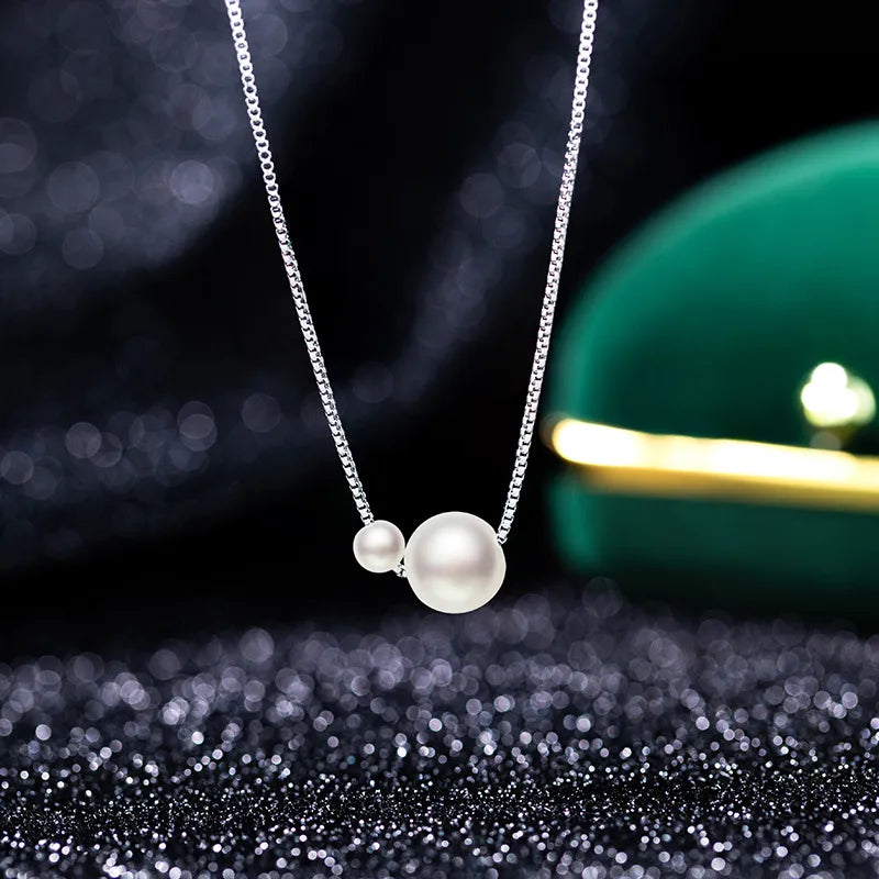 elegant simple style round imitation pearl copper necklace