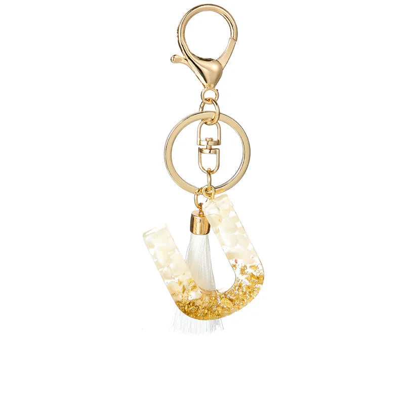 Elegant Letter Tassel Resin Unisex Unisex Keychain