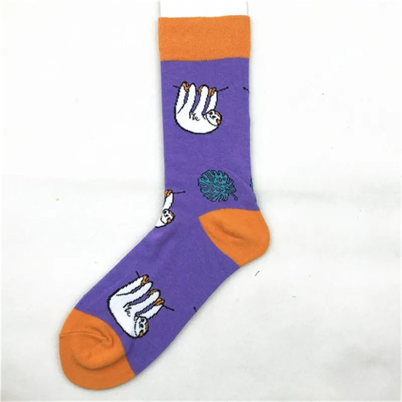 unisex casual geometric cotton crew socks a pair