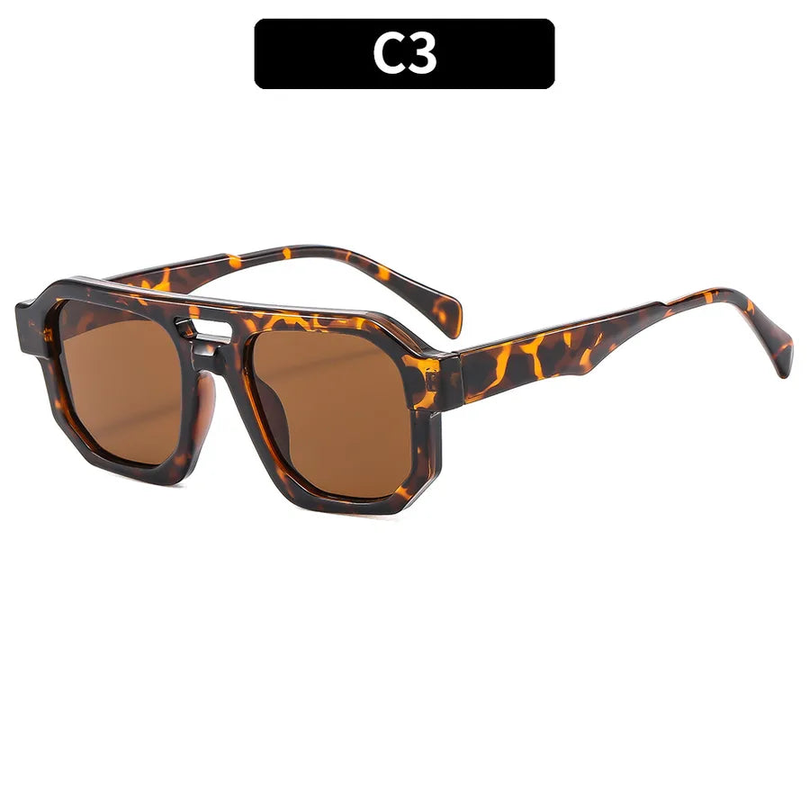 Casual Solid Color Ac Square Full Frame Men's Sunglasses