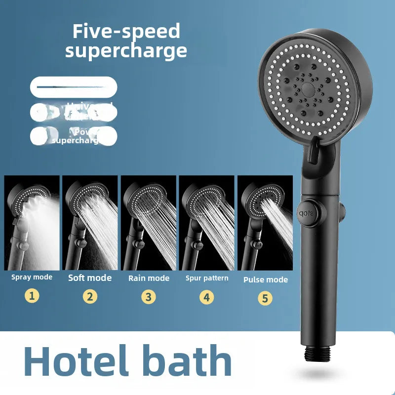 Pressurized Shower Nozzle Handheld Shower Set Shower Bath Heater Pressurized Rain Shower Head Bath Water Heater