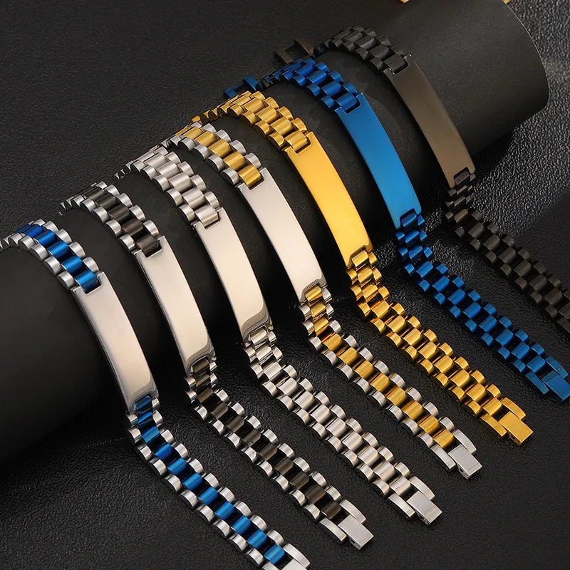 Retro Classic Style Geometric 304 Stainless Steel Plating Unisex Bracelets Men Chain Bracelets