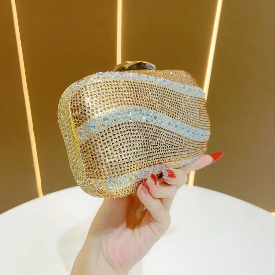 Fashionable Full Diamond Clutch Bag Evening Party Women's Bag Embellished With Diamonds Luxury Sensation French Style Dinner Bag