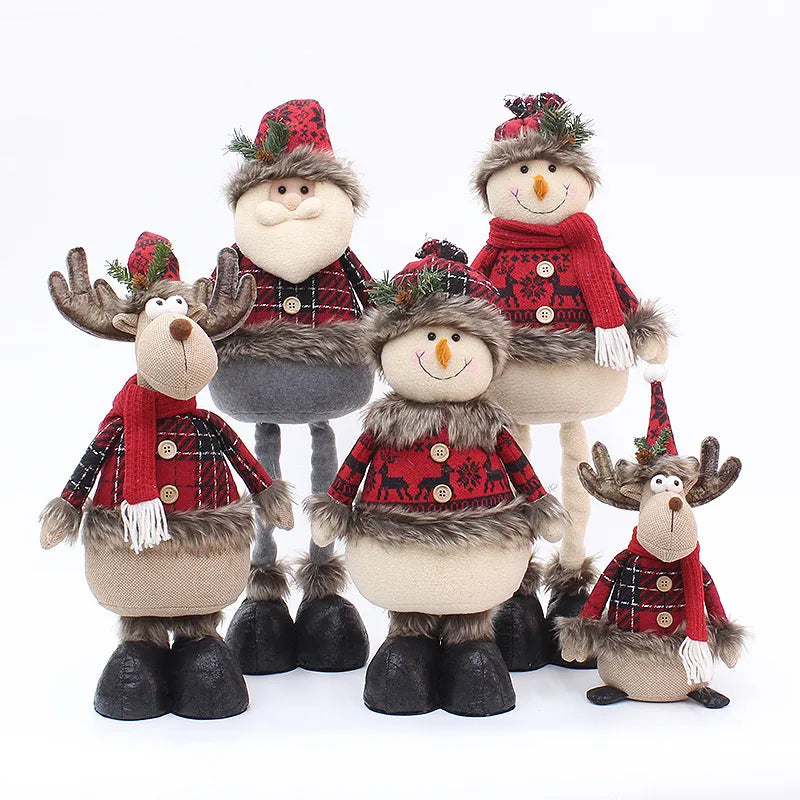 christmas cartoon style santa claus snowman cloth party doll 1 piece